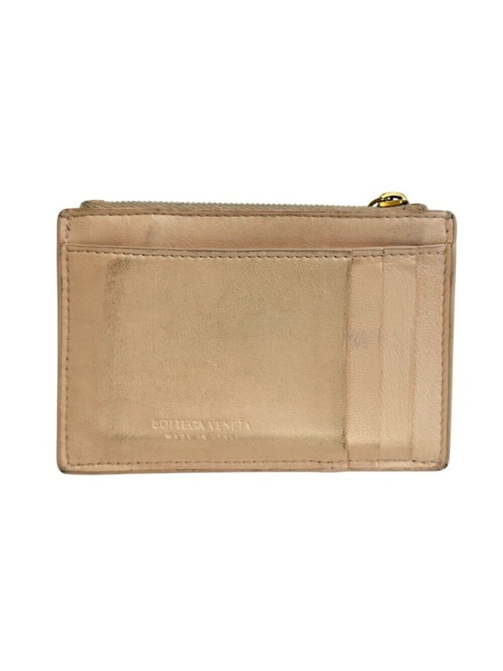 Bottega Veneta Maxi Intrecciato Leather Coin Purse Beige